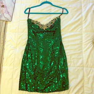 Loralie green sequin short dress